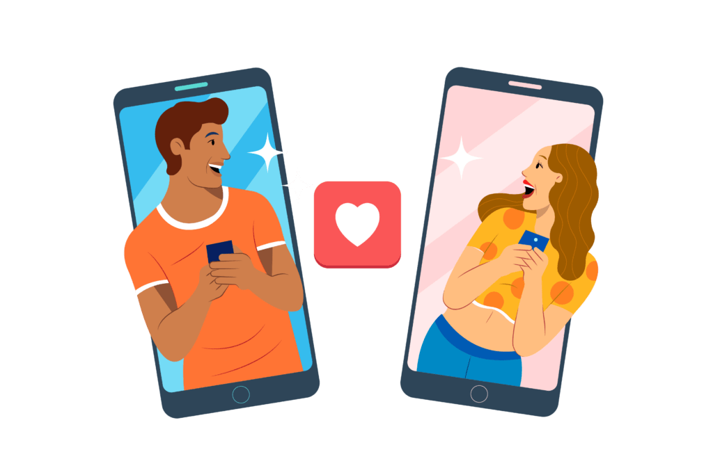 illustration of a dating app