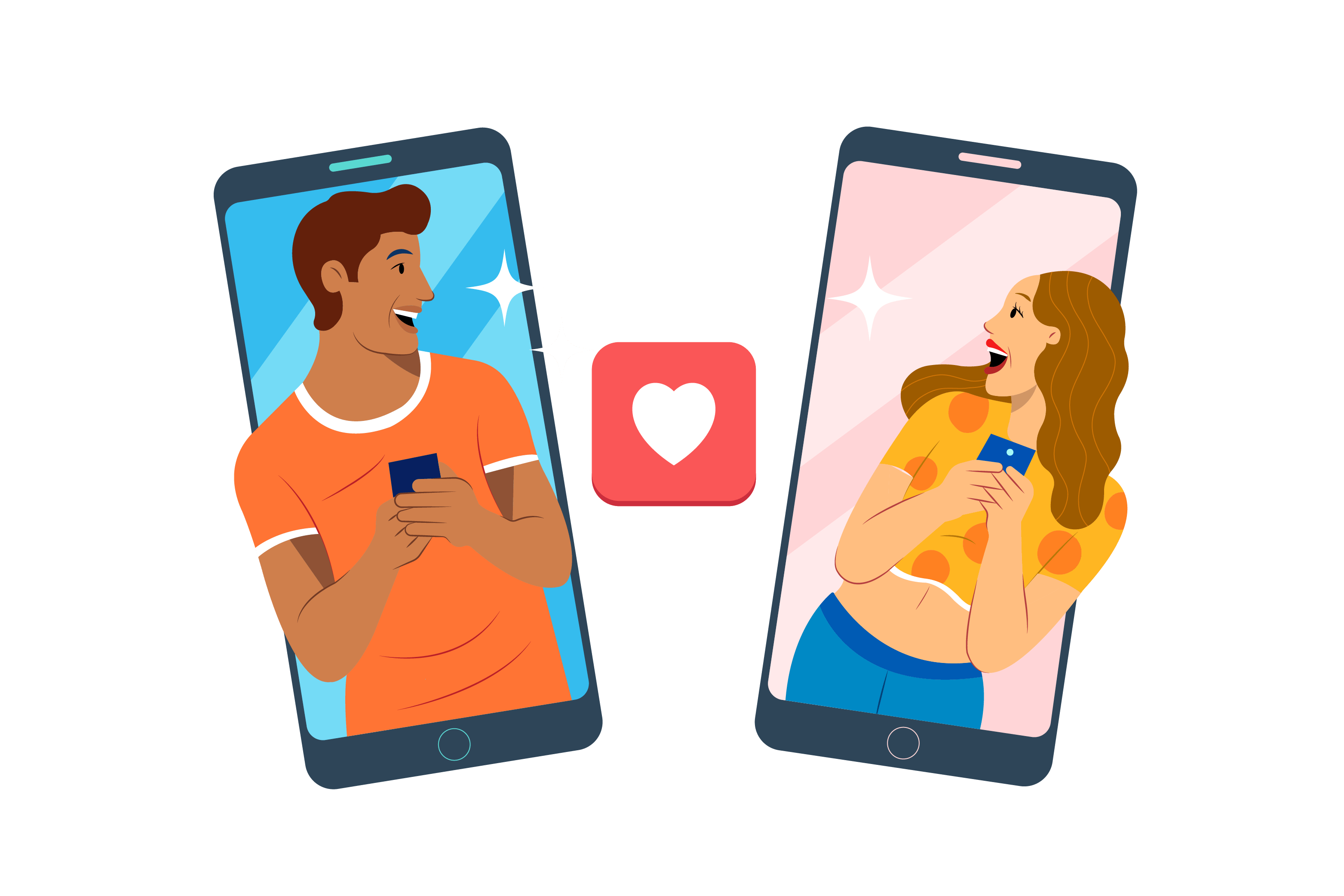 illustration of a dating app