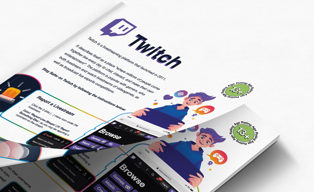 mockup of the twitch safety card