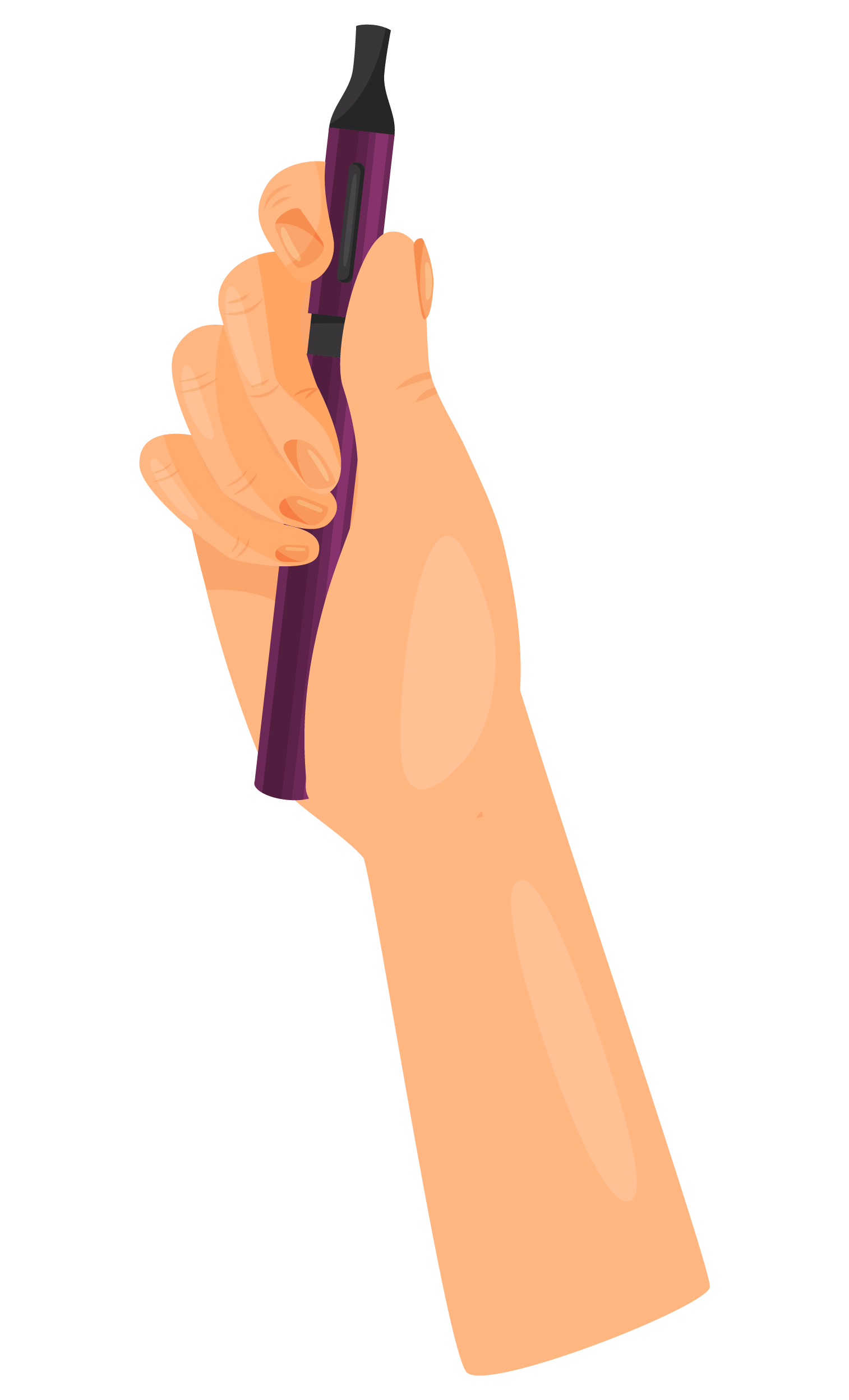illustration of a hand holding a vape